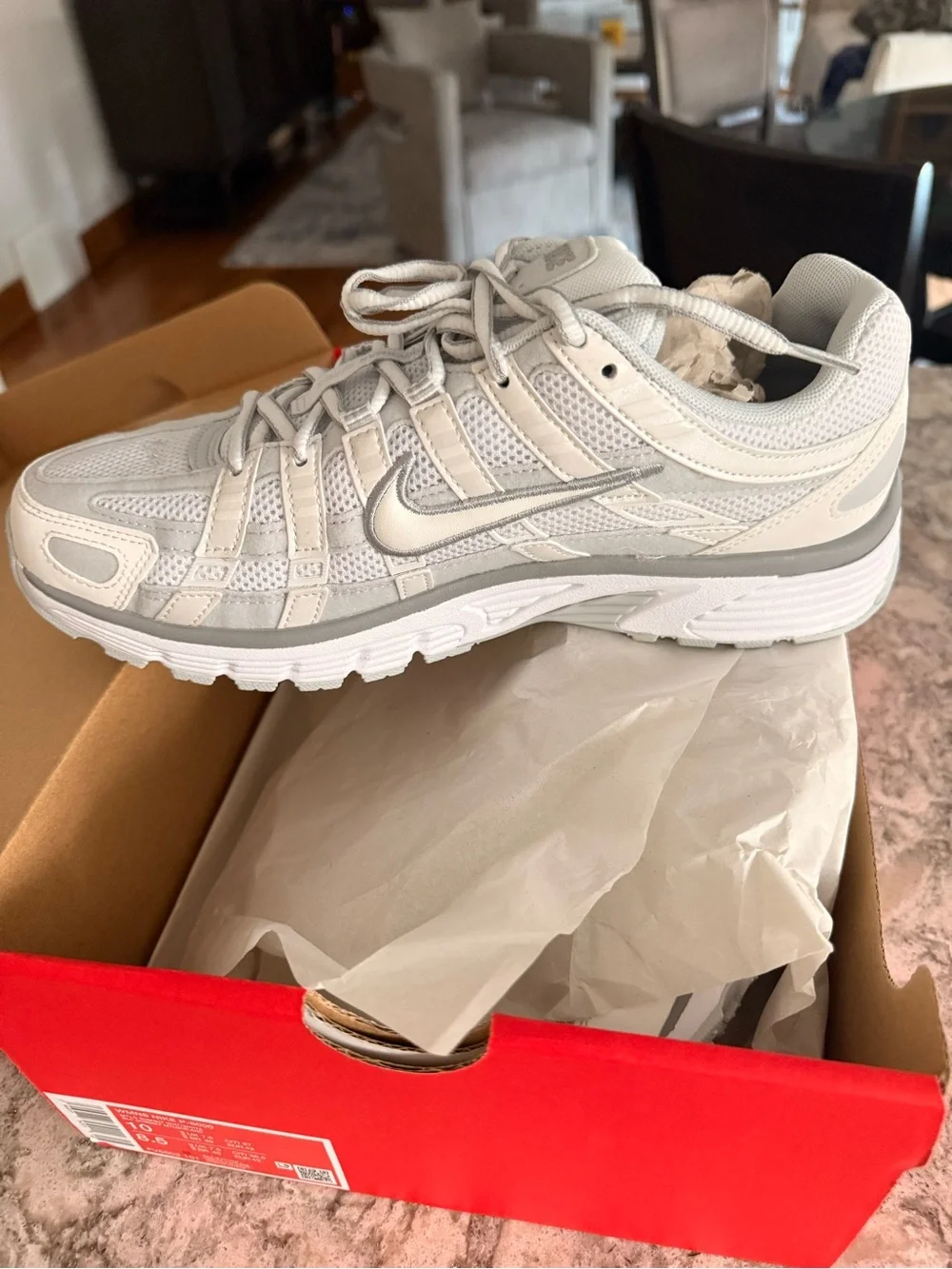 Nike Women's P-6000 Sneakers in Light Gray and White
